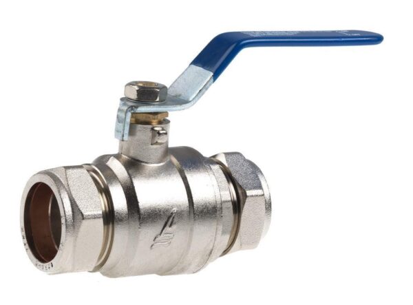 Ball Valve 54mm Compression Blue Lever Handle