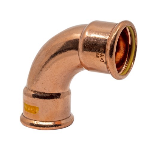 15mm Copper Gas Press Fit 90° Elbow (M Press)