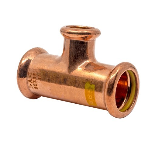 28mm x 28mm x 15mm Copper Gas Press Fit Branch Tee (M Press) | © MWPHS.co.uk