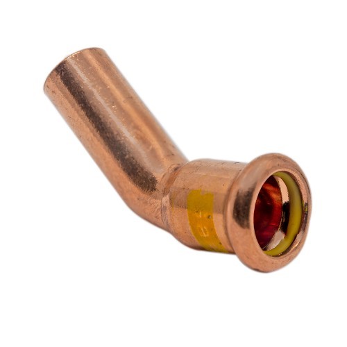 15mm Gas Copper Press Fit 45° Obtuse Street Elbow (M Press)