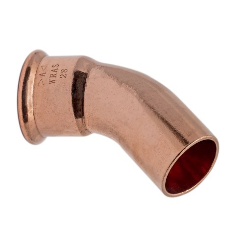 28mm Copper Press Fit 45° Obtuse Street Elbow (M Press)