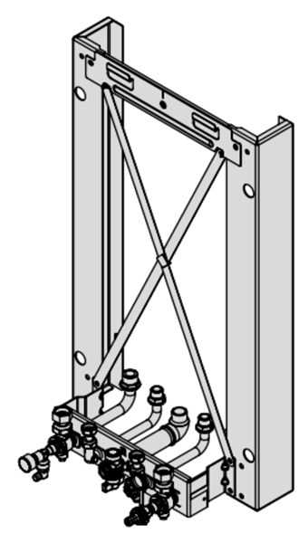 Viessmann Vitodens 200-W Combi Boiler Spacer Frame With Valves (7780403)