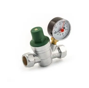 Pressure Reducing Valve 15/22mm With Gauge