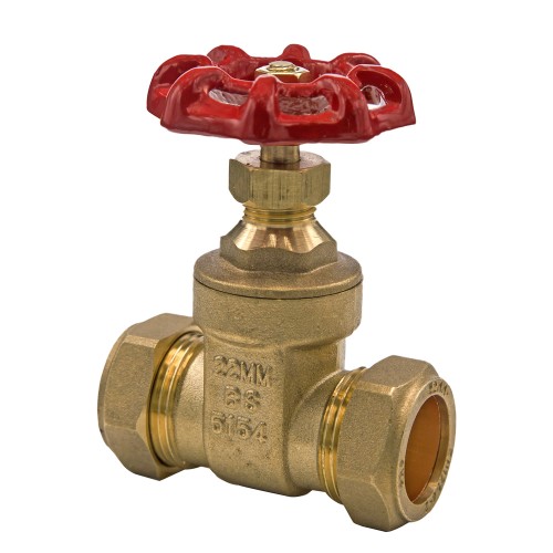 Yellow Brass 22mm Gate Valve C x C BS