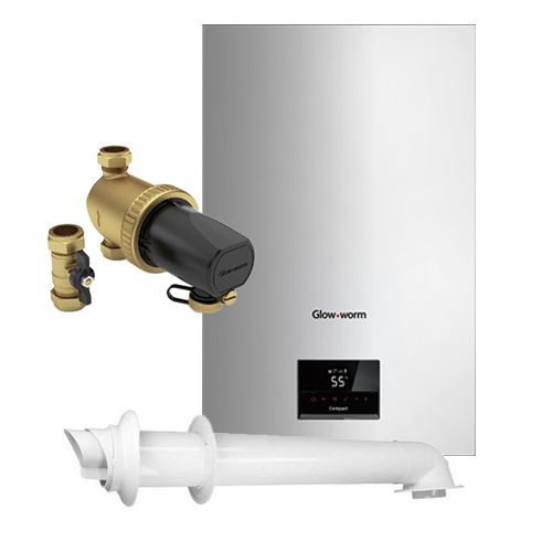 Glowworm Compact LPG 24kW Combi Horizontal Flue Package