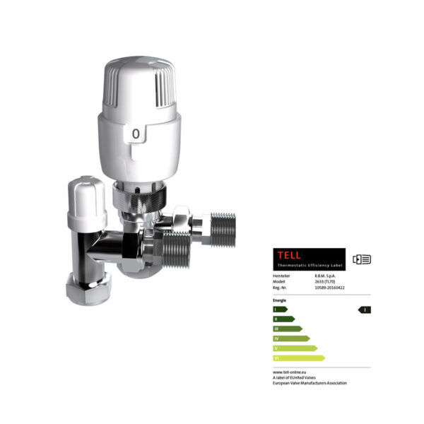 Inta i-therm 15mm Angled Thermostatic Radiator Valve Twin Pack